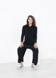 Knit Hooded Jumpsuit in Black