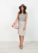 Woven Oversized Tote in Red Stripe