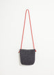 Wool Shoulder Pouch in Black/White
